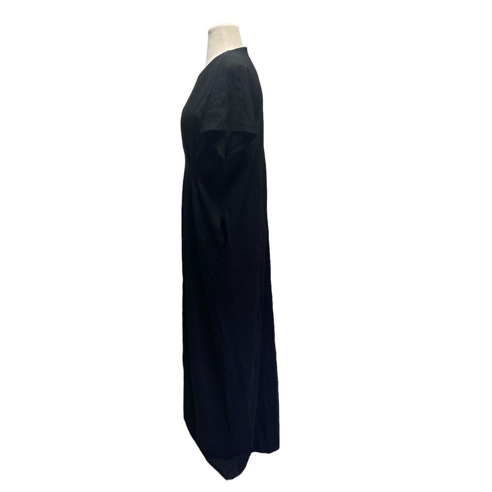 Lisa Perry Barneys Womens Maxi Dress Sz 12 Black Stretch Column‎ Pockets Career - Picture 6 of 11